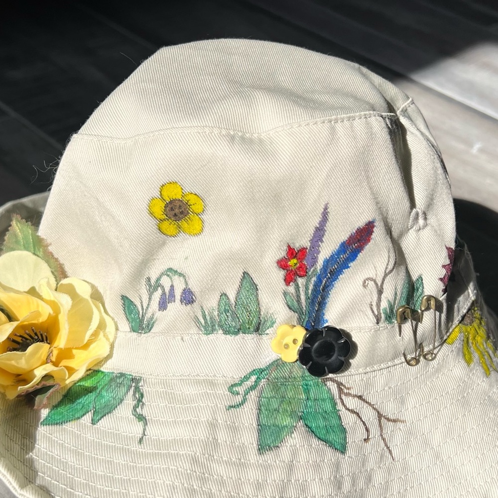 Kids Adventures hat. With hand painted details.